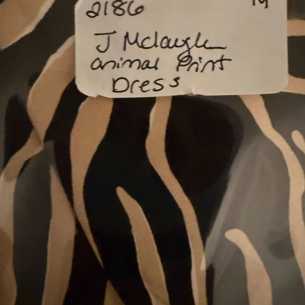 J. McLaughlin Zebra-Print V-Neck Wrap Catalina Cloth Dress in Black and Cream. M